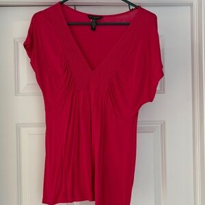 Banana Republic Vibrant Fushia V-Neck Top